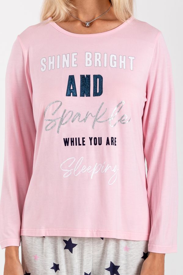 Ladies Pink Shine Bright Star PJ