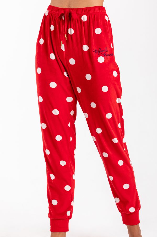 Ladies Red Minnie Polka Mix & Match Cuffed Pant