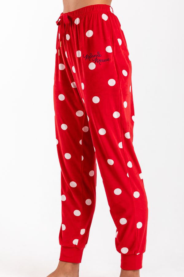 Ladies Red Minnie Polka Mix & Match Cuffed Pant