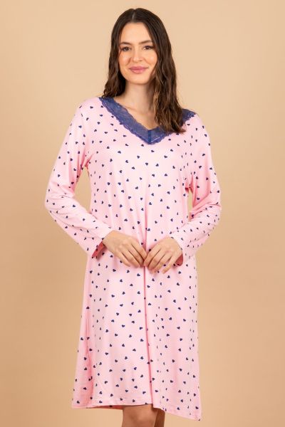 Ladies Pink Blue Heart Nightdress