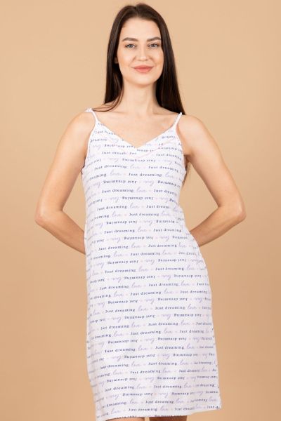Ladies White Just Dreaming Writing Chemise