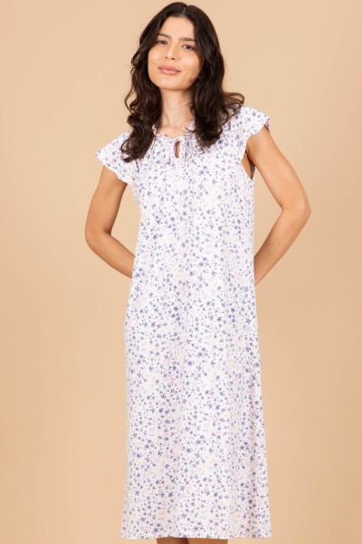 Ladies Lilac Ditsy Floral Nightdress
