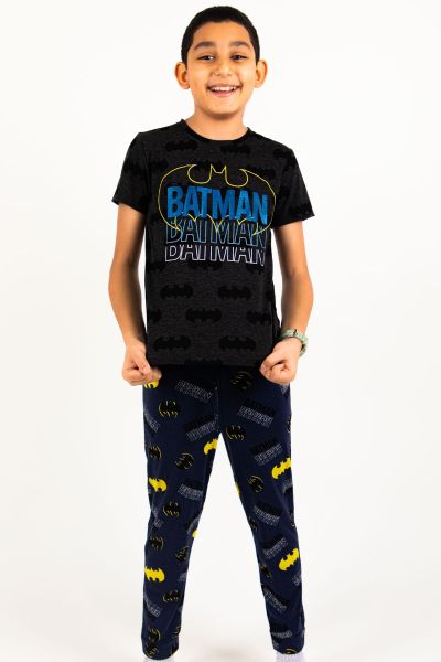 Boys Dark Grey Blue Batman PJ