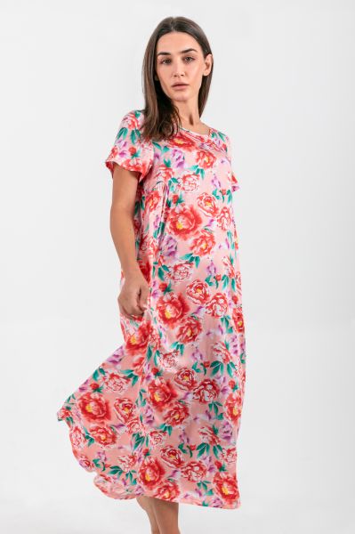 Annabelle Ladies Coral Floral Night Dress