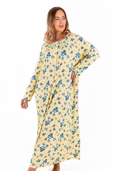 Ladies Plus Size Lemon Floral Night Dress