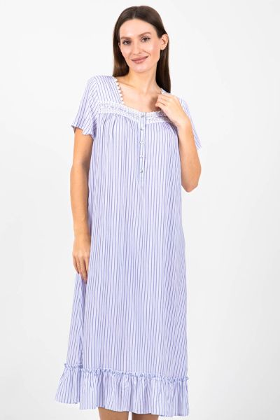 Ladies Lilac Stripe Nightdress