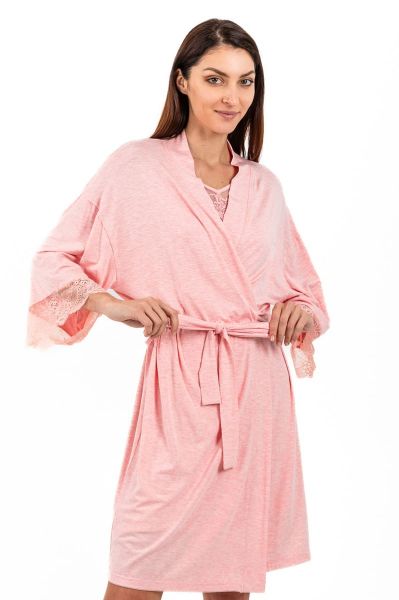 Ladies Coral Lace Robe