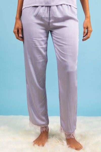 Ladies Grey Pink Pin Stripe Pant