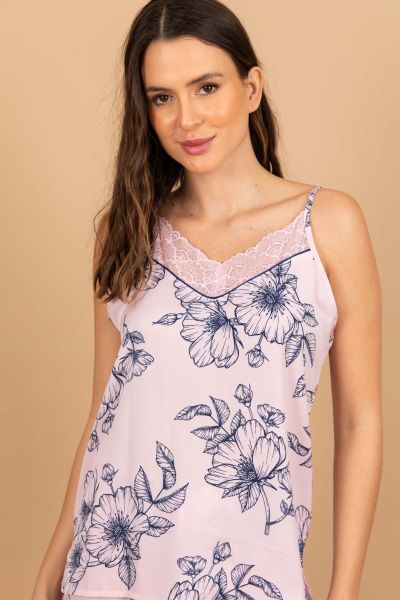 Buy Women Beige Floral Cami Top & Shorts Nightsuit Set online