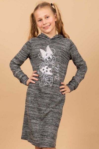 Girls Charcoal Minnie Hooded Nightdress