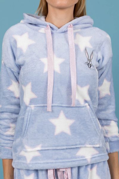 Ladies Pale Blue Star Bugs Hooded Mix & Match Top